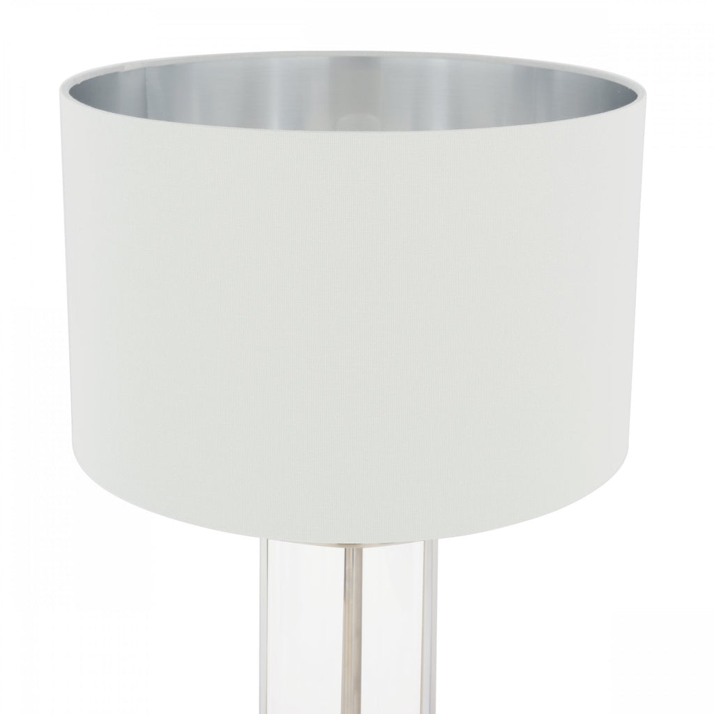 Harrington Vintage Large Table Lamp In Polished Nickel Finish With Linen Shade LA3756382-Q