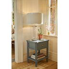 Harrington Vintage Large Table Lamp In Polished Nickel Finish With Linen Shade LA3756382-Q