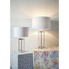 Harrington Vintage Large Table Lamp In Polished Nickel Finish With Linen Shade LA3756382-Q