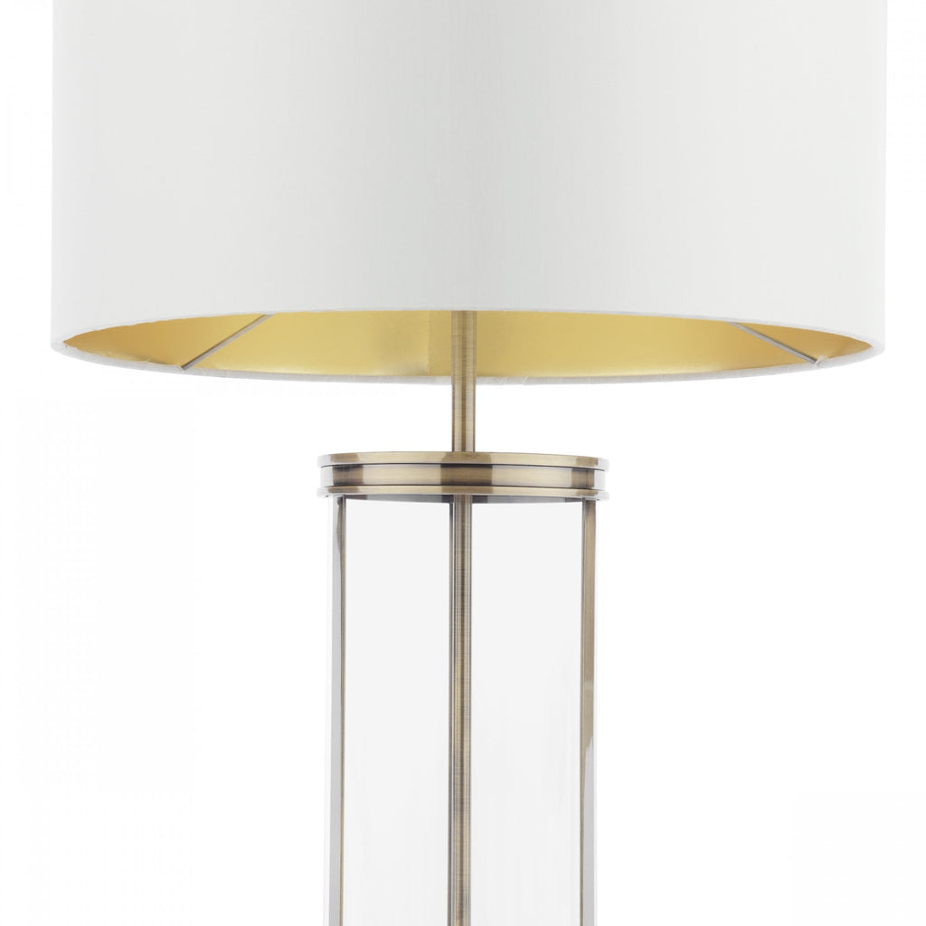 Harrington Vintage Large Table Lamp In Antique Brass Finish With Silk Shade LA3756424-Q