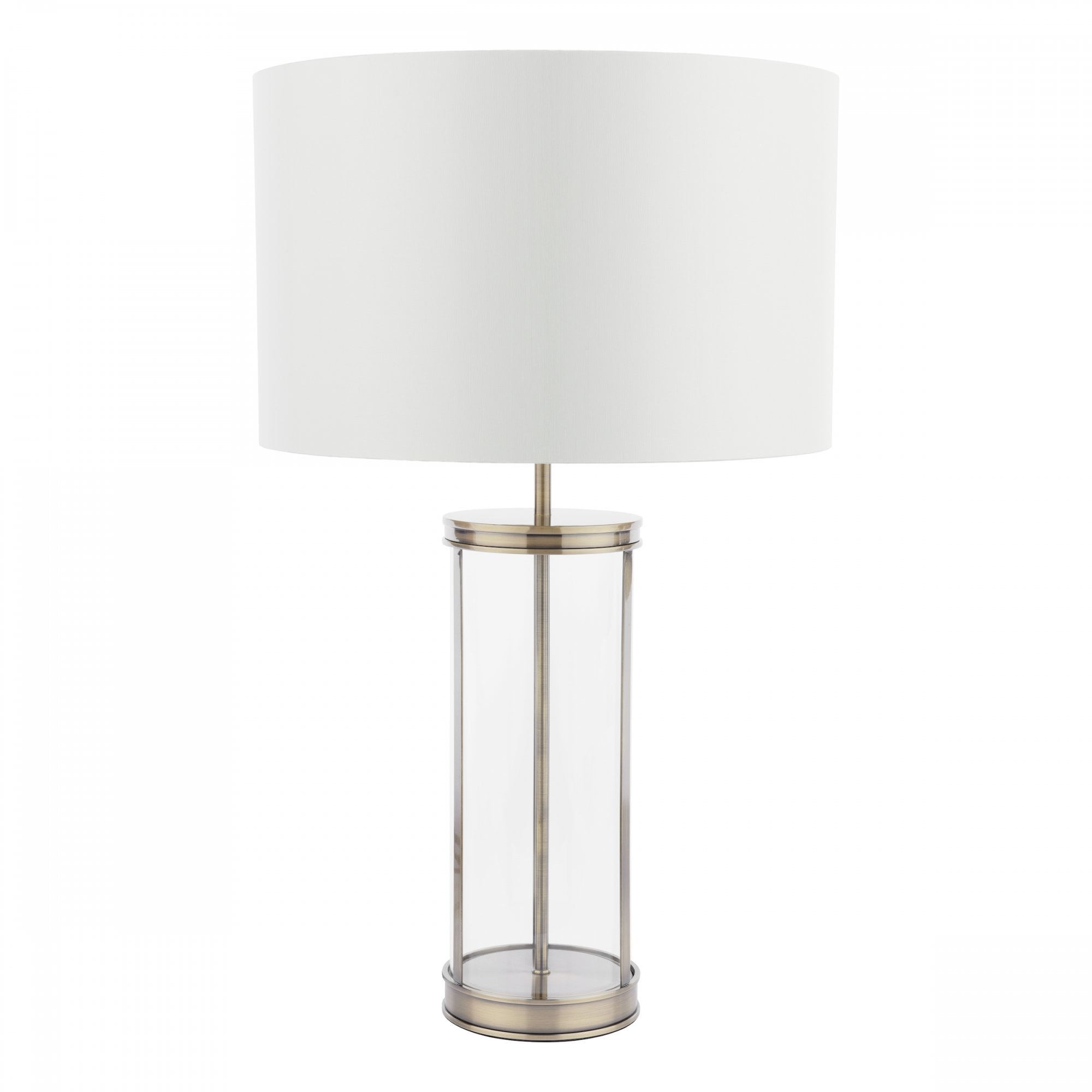 Harrington Vintage Large Table Lamp In Antique Brass Finish With Silk Shade LA3756424-Q