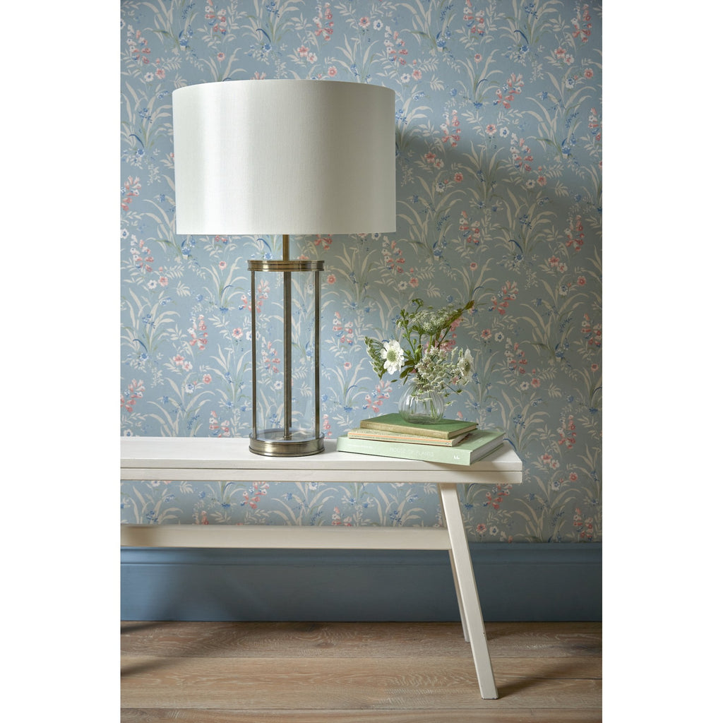 Harrington Vintage Large Table Lamp In Antique Brass Finish With Silk Shade LA3756424-Q