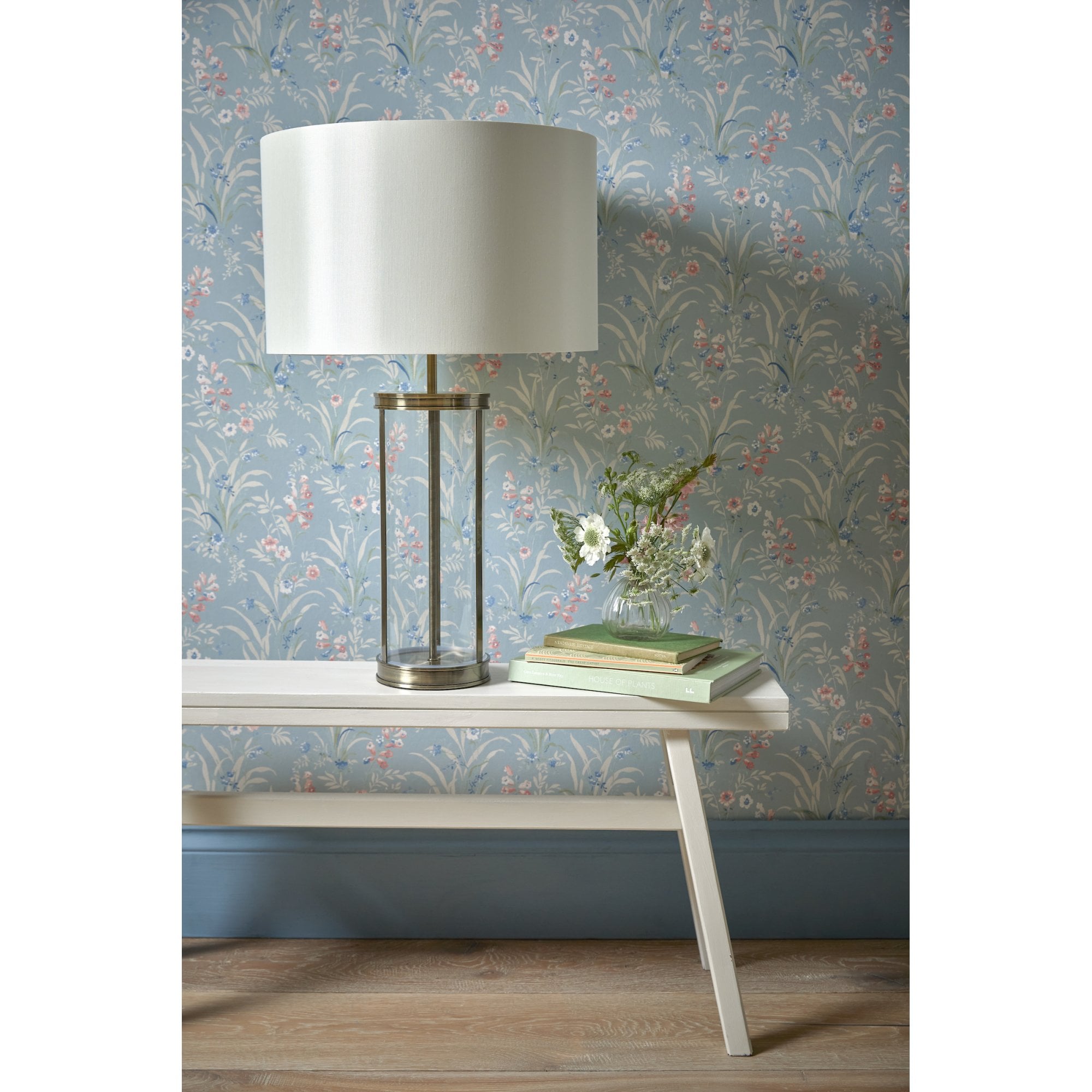 Harrington Vintage Large Table Lamp In Antique Brass Finish With Silk Shade LA3756424-Q