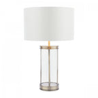 Harrington Vintage Small Table Lamp In Antique Brass Finish With Silk Shade LA3756429-Q