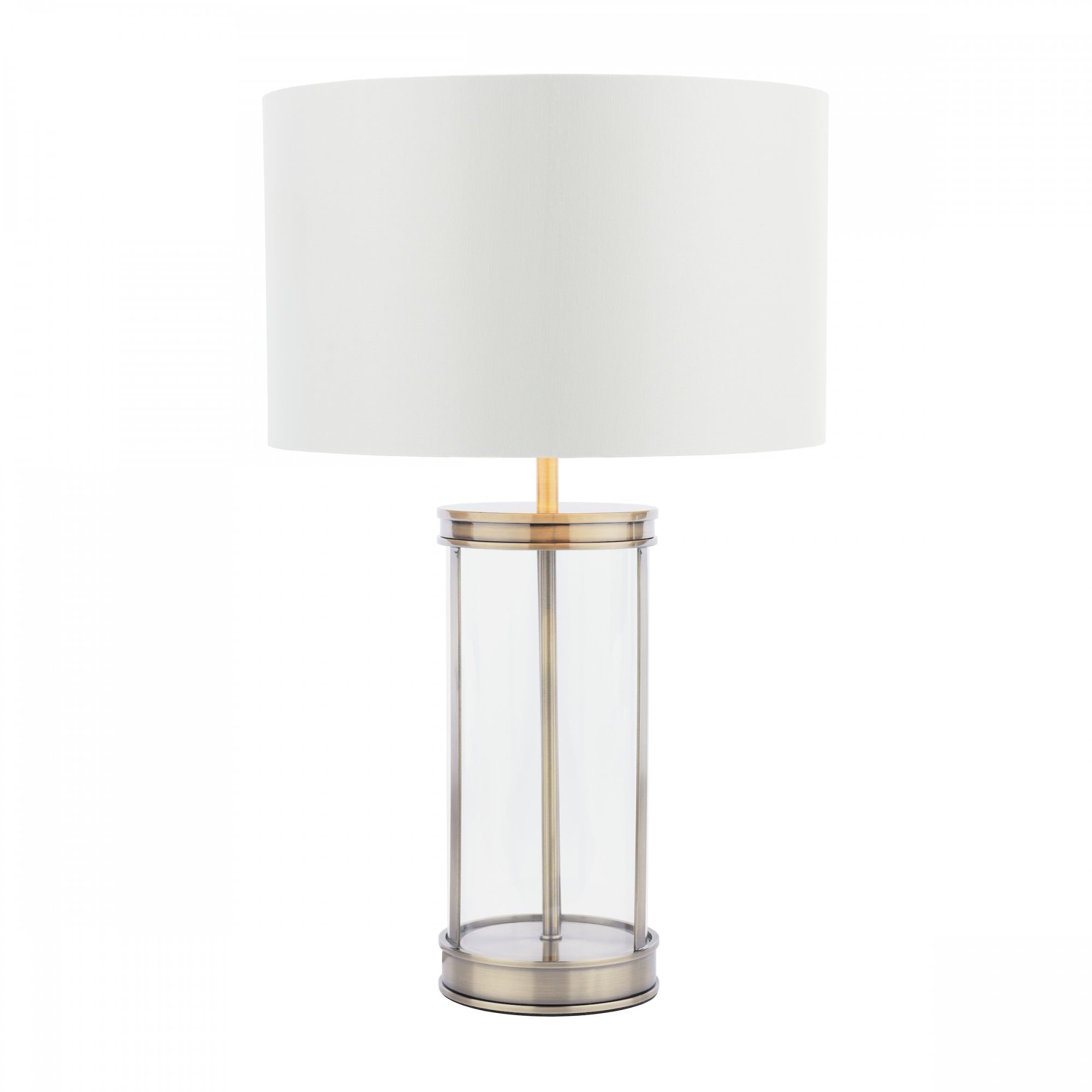Harrington Vintage Small Table Lamp In Antique Brass Finish With Silk Shade LA3756429-Q
