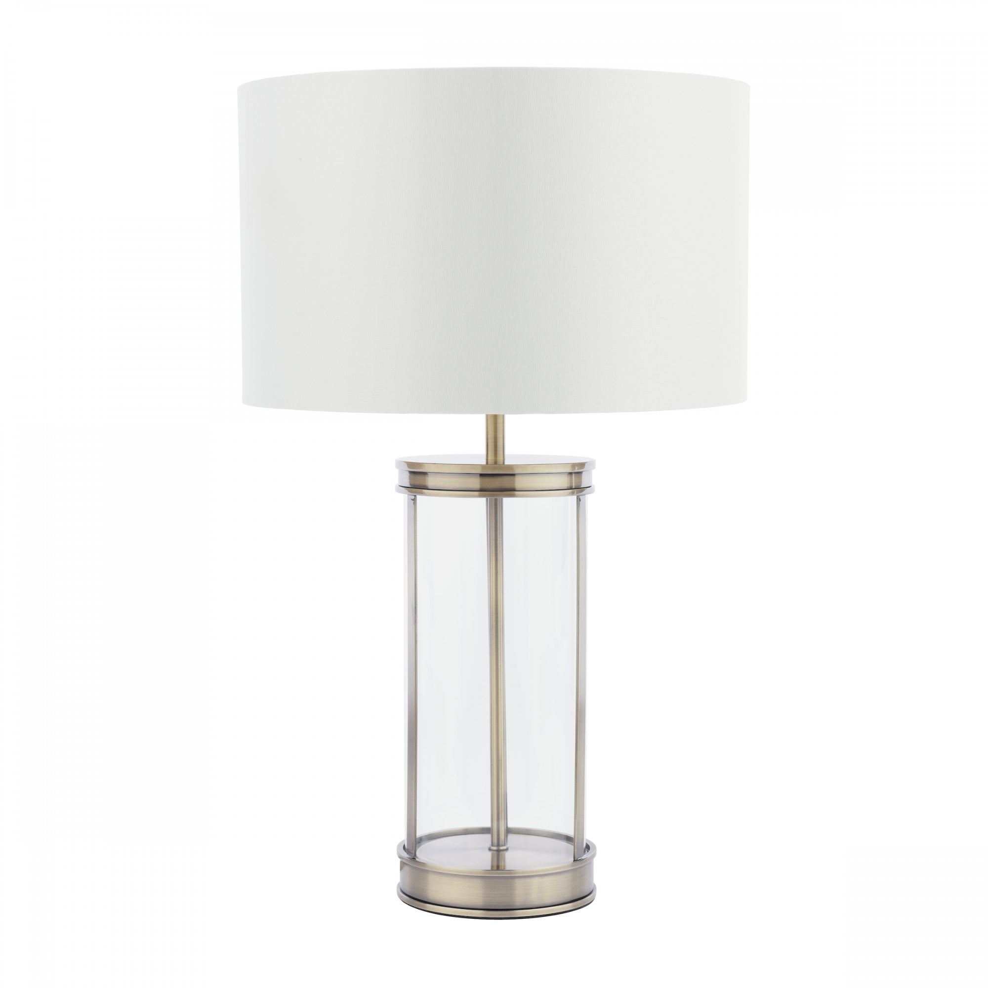 Harrington Vintage Small Table Lamp In Antique Brass Finish With Silk Shade LA3756429-Q