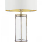 Harrington Vintage Small Table Lamp In Antique Brass Finish With Silk Shade LA3756429-Q