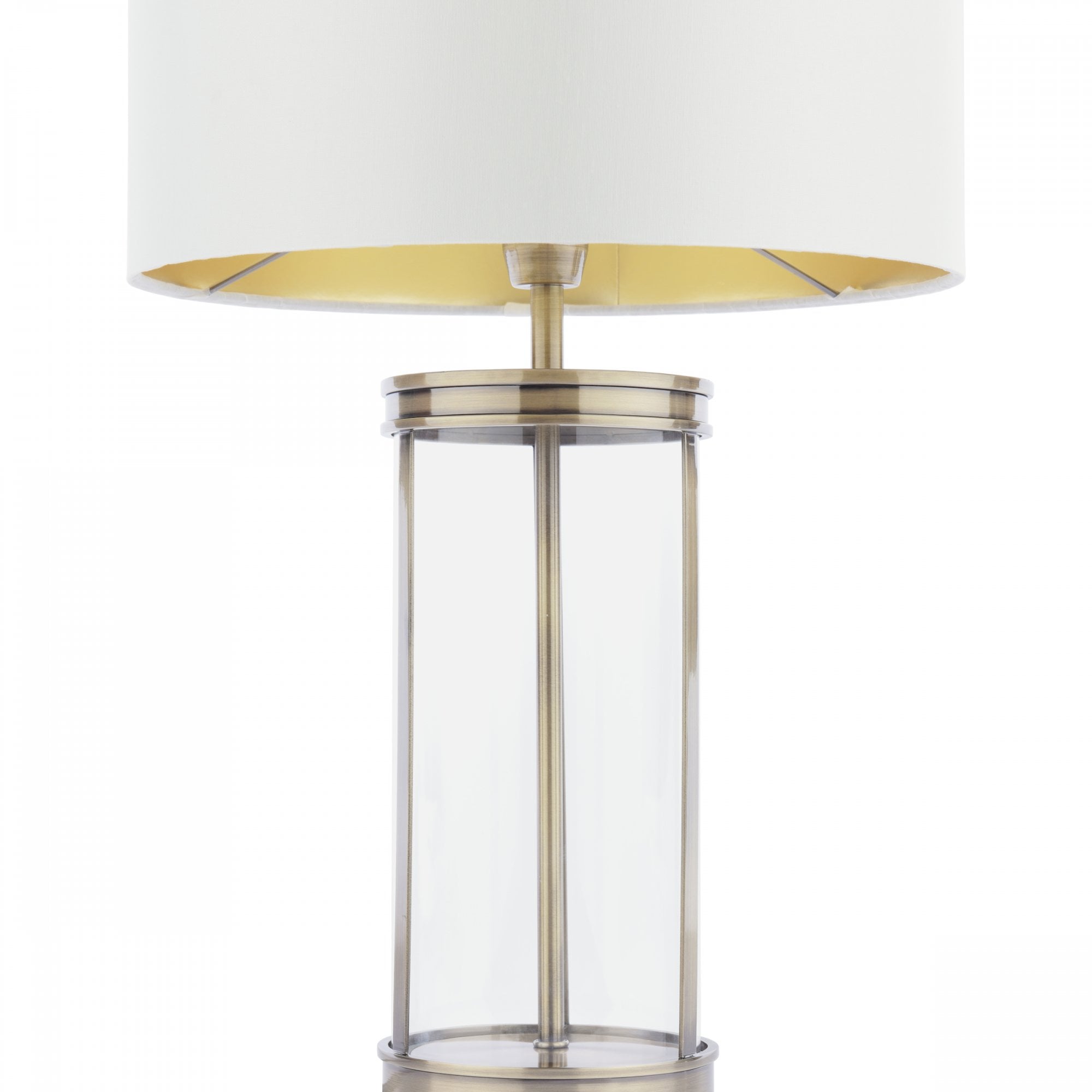 Harrington Vintage Small Table Lamp In Antique Brass Finish With Silk Shade LA3756429-Q