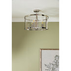 Harrington Vintage Semi Flush Ceiling Lantern In Polished Nickel Finish LA3756310-Q