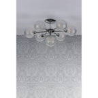 Atherton 7 Light Semi Flush Ceiling Light In Polished Chrome With Textured Glass Shades LA3756108-Q