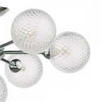 Atherton 7 Light Semi Flush Ceiling Light In Polished Chrome With Textured Glass Shades LA3756108-Q