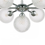 Atherton 7 Light Semi Flush Ceiling Light In Polished Chrome With Textured Glass Shades LA3756108-Q
