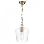 Ockley Champagne Glass Ceiling Pendant Light In Antique Brass Finish LA3756317-Q