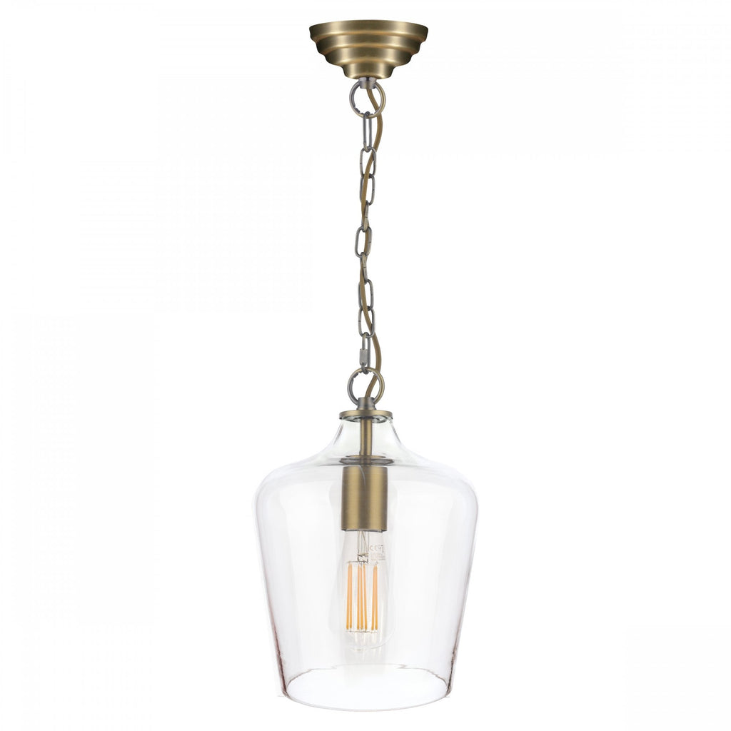 Ockley Champagne Glass Ceiling Pendant Light In Antique Brass Finish LA3756317-Q