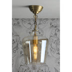 Ockley Champagne Glass Ceiling Pendant Light In Antique Brass Finish LA3756317-Q