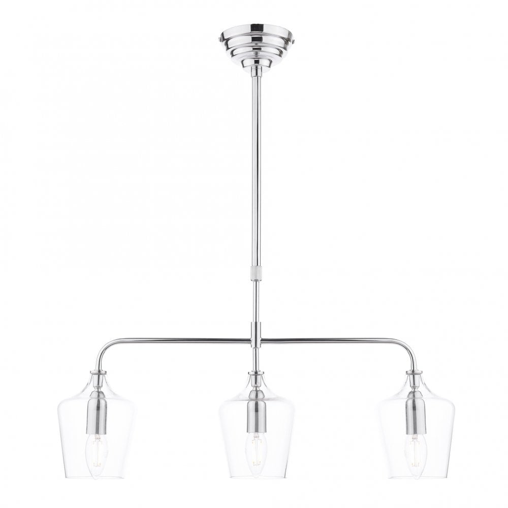 Ockley Clear Glass Ceiling Bar Pendant Light In Polished Chrome Finish LA3756331-Q
