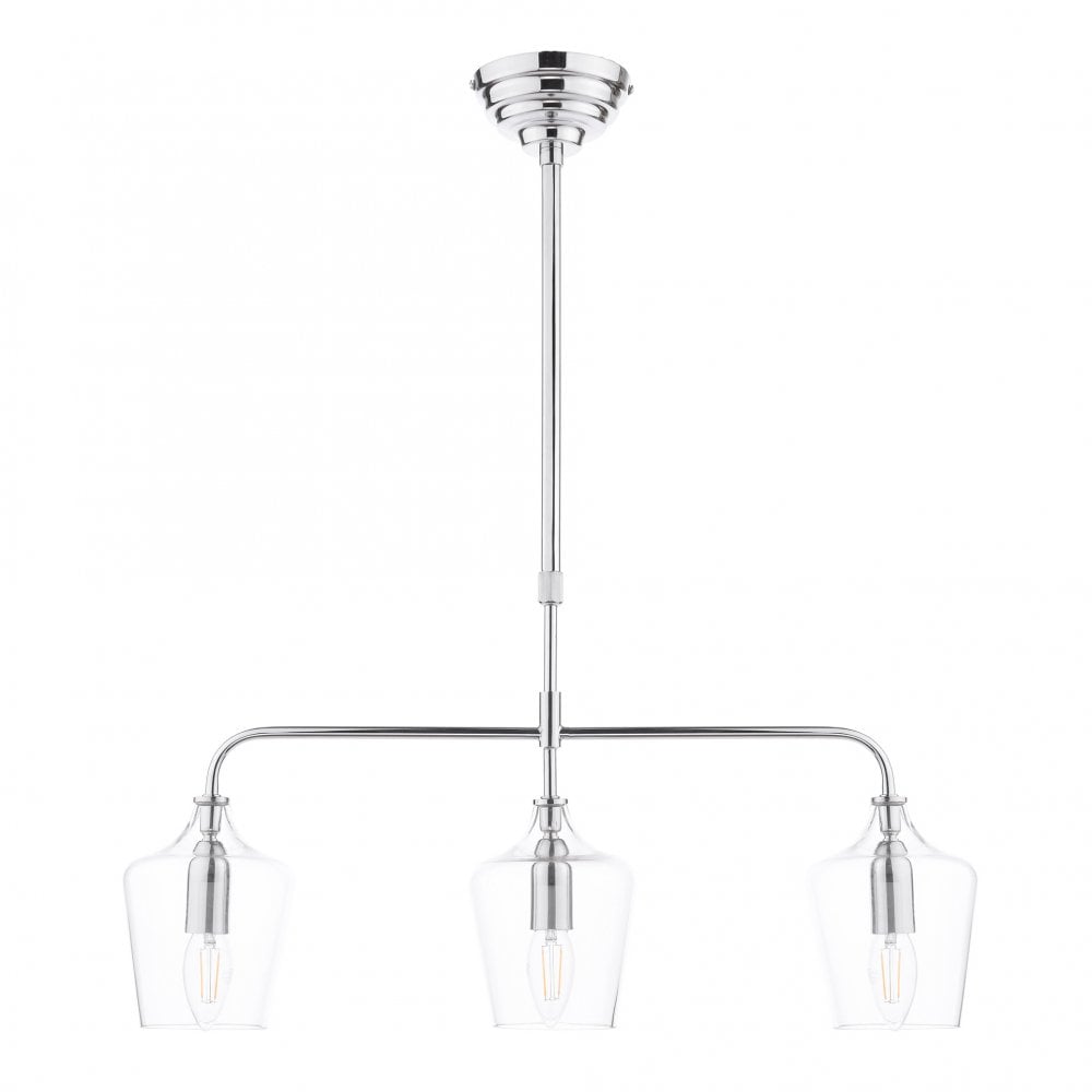 Ockley Clear Glass Ceiling Bar Pendant Light In Polished Chrome Finish LA3756331-Q
