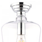 Ockley Clear Glass Semi Flush Ceiling Light In Polished Chrome Finish LA3756387-Q