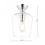 Ockley Clear Glass Semi Flush Ceiling Light In Polished Chrome Finish LA3756387-Q
