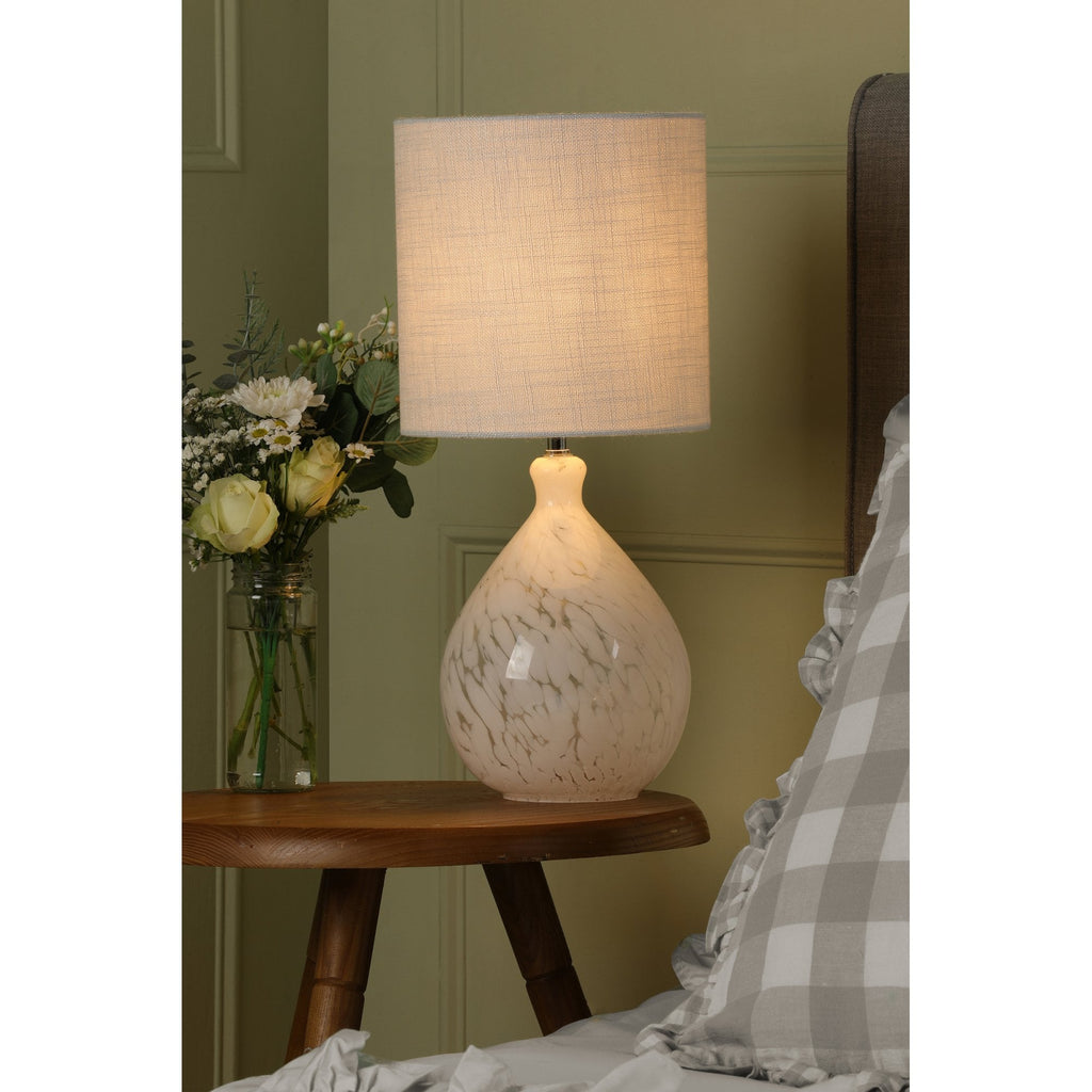 Confetti Art Glass Table Lamp With Silver Linen Shade LA3756332-Q