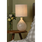 Confetti Art Glass Table Lamp With Silver Linen Shade LA3756332-Q