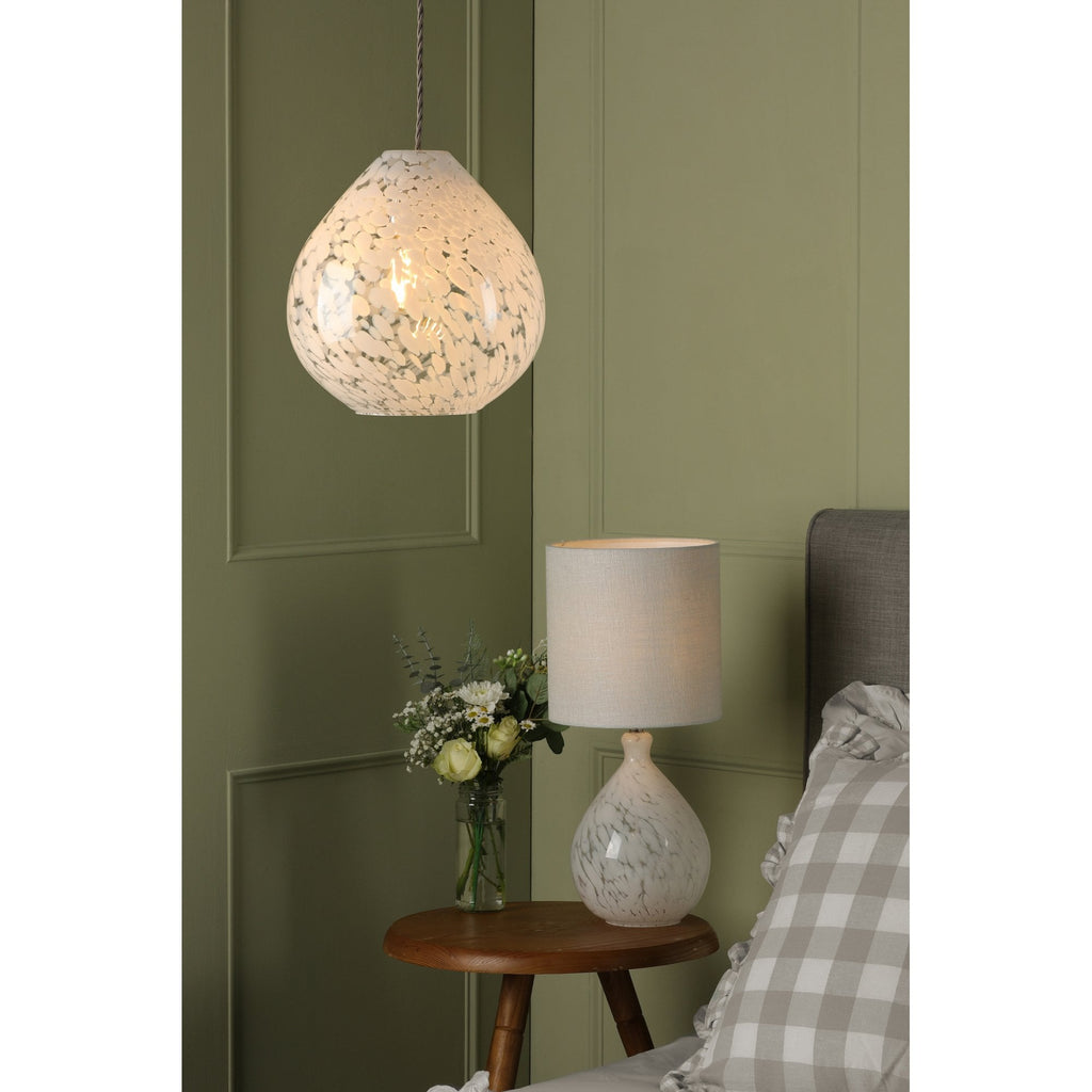 Confetti Art Glass Table Lamp With Silver Linen Shade LA3756332-Q