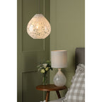 Confetti Art Glass Table Lamp With Silver Linen Shade LA3756332-Q