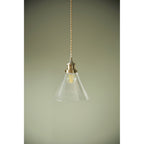 Isaac Vintage Easy Fit Pendant In Antique Brass And Cone Glass LA3756385-Q
