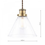Isaac Vintage Easy Fit Pendant In Antique Brass And Cone Glass LA3756385-Q