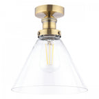 Isaac Vintage Semi Flush Ceiling Light In Antique Brass Finish LA3756386