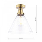 Isaac Vintage Semi Flush Ceiling Light In Antique Brass Finish LA3756386