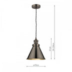 Rufus Vintage Ceiling Pendant Light In Industrial Nickel Finish LA3756099-Q