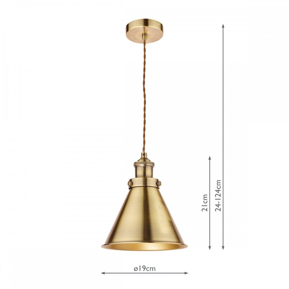 Rufus Vintage Ceiling Pendant Light In Antique Brass Finish LA3756075-Q