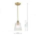 Callaghan Classic Small Pendant In Antique Brass Finish With Ribbed Glass Shade LA3756056-Q