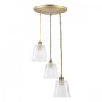 Callaghan Classic 3 Light Pendant In Antique Brass Finish With Ribbed Glass Shades LA3756388-Q