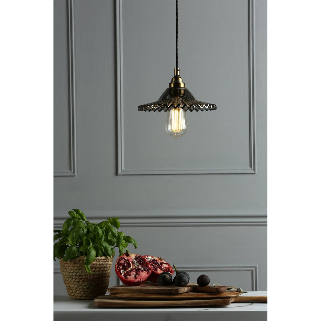 Pippa Ceiling Pendant Light In Aged Brass Finish With Smoked Glass Shade LA3756057-Q