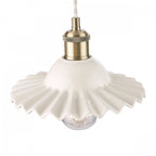 Beca Small Ceiling Pendant In Antique Brass With White Ceramic Shade LA3756097-Q