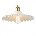 Beca Large Ceiling Pendant In Antique Brass With White Ceramic Shade LA3756098-Q