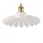 Beca Large Ceiling Pendant In Antique Brass With White Ceramic Shade LA3756098-Q