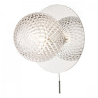 Prague Bathroom Wall Light In Polished Chrome With Textured Round Glass IP44 LA3756048-Q