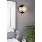 Prague Bathroom Wall Light In Polished Chrome With Textured Round Glass IP44 LA3756048-Q