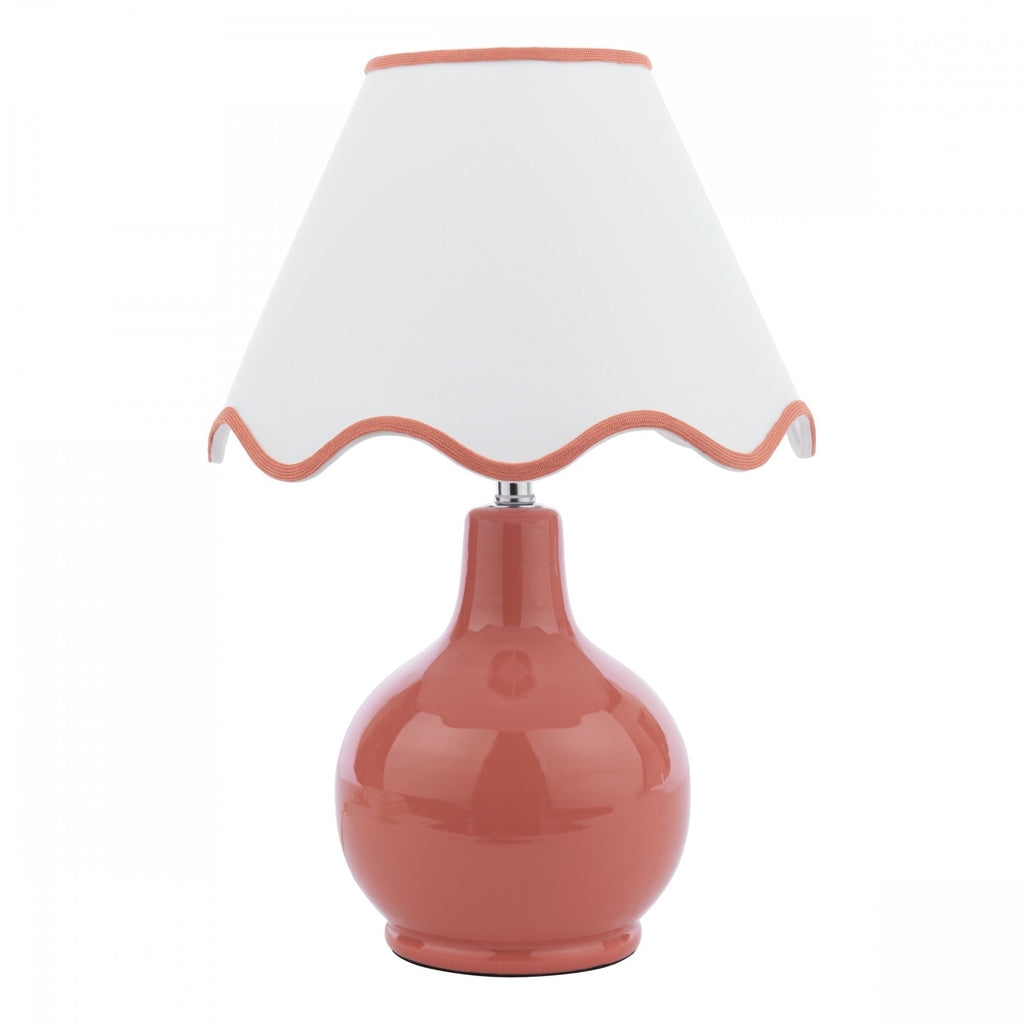 Bramhope Terracotta Ceramic Table Lamp With Cream Cotton Shade LA3756403-Q