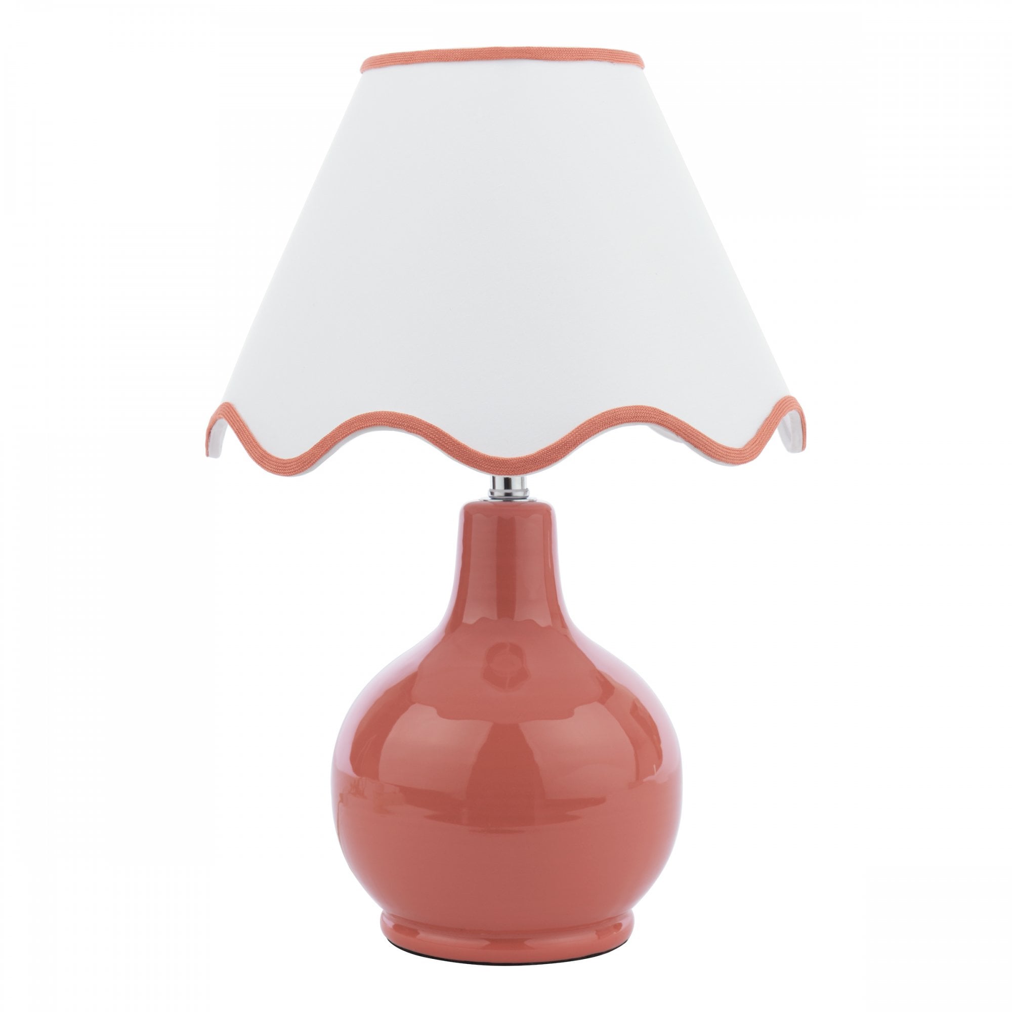 Bramhope Terracotta Ceramic Table Lamp With Cream Cotton Shade LA3756403-Q