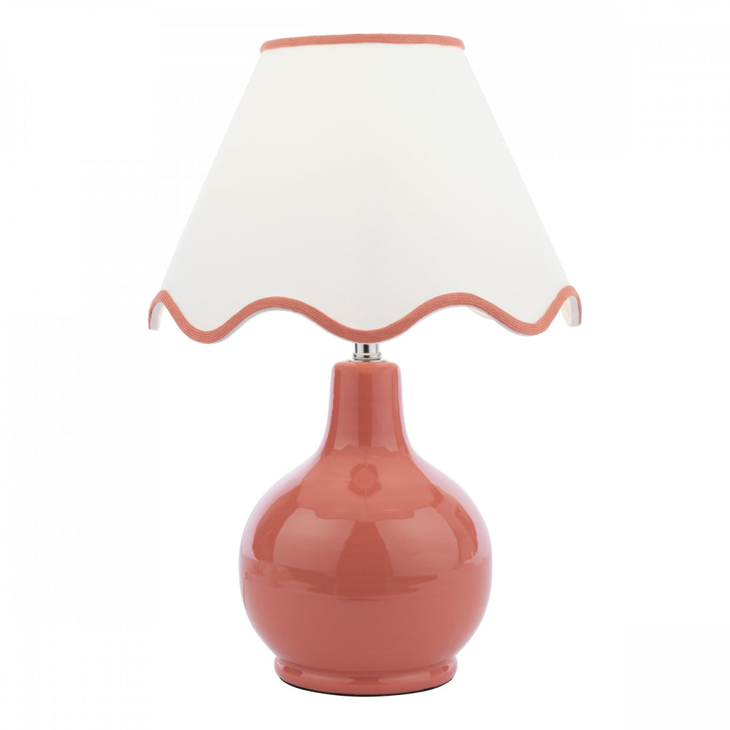 Bramhope Terracotta Ceramic Table Lamp With Cream Cotton Shade LA3756403-Q
