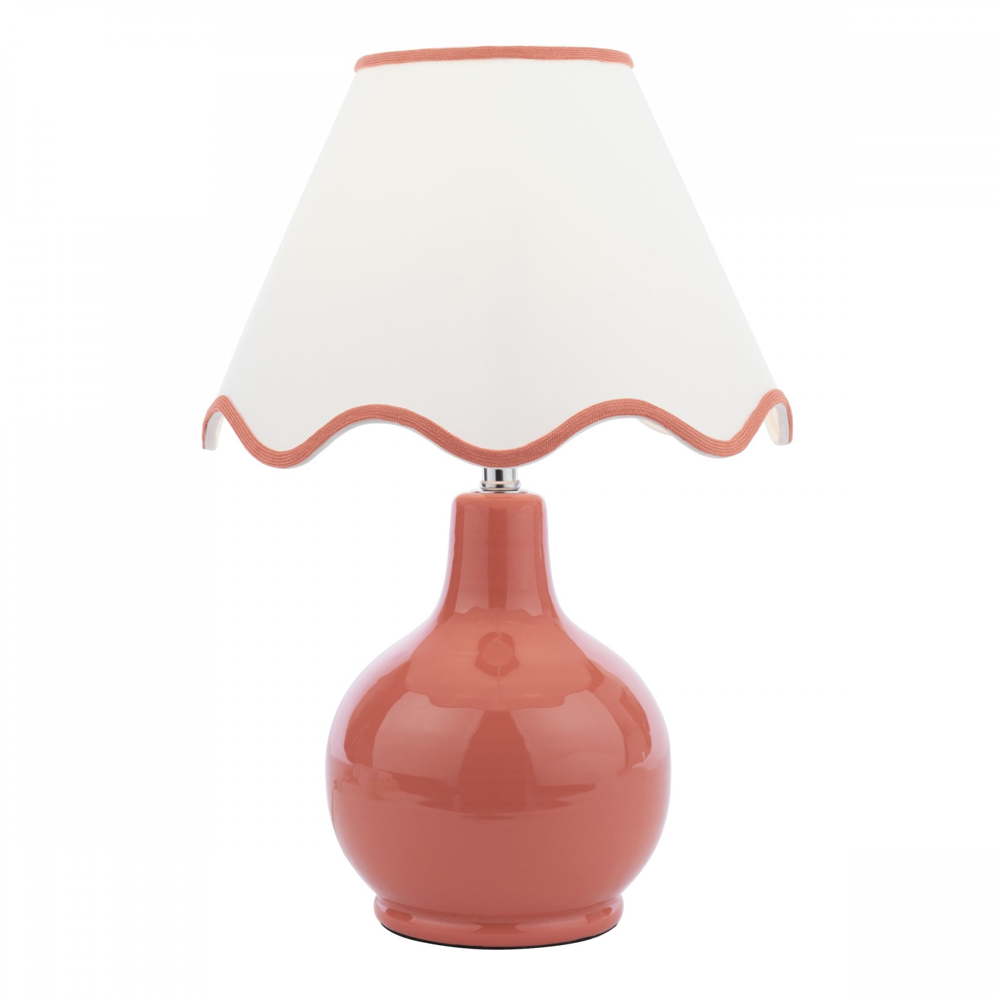 Bramhope Terracotta Ceramic Table Lamp With Cream Cotton Shade LA3756403-Q