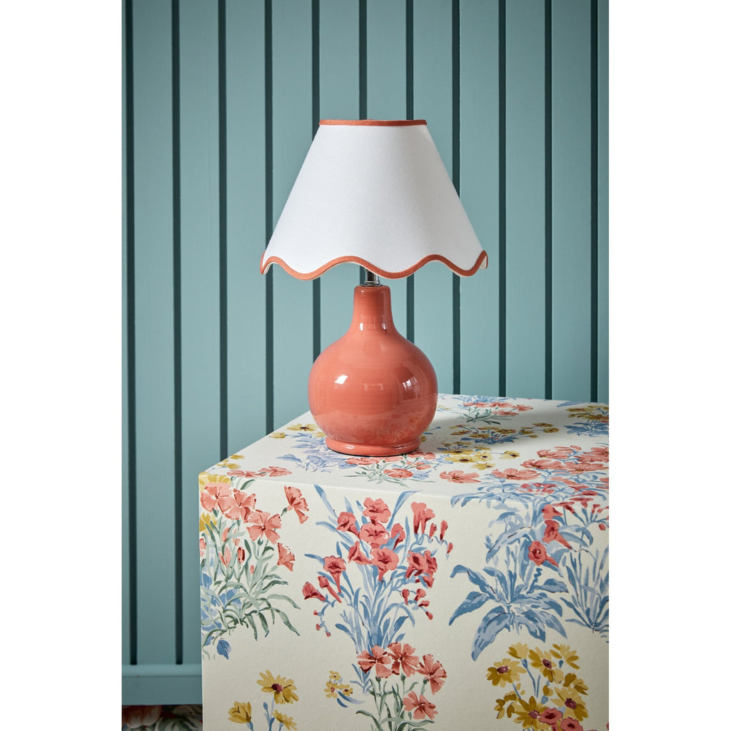 Bramhope Terracotta Ceramic Table Lamp With Cream Cotton Shade LA3756403-Q