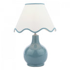Bramhope Blue Ceramic Table Lamp With Cream Cotton Shade LA3756394-Q
