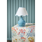 Bramhope Blue Ceramic Table Lamp With Cream Cotton Shade LA3756394-Q