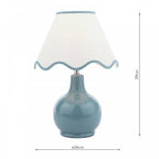 Bramhope Blue Ceramic Table Lamp With Cream Cotton Shade LA3756394-Q