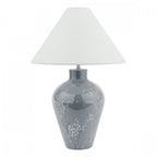 Pussywillow Grey Ceramic Table Lamp With Silver Linen Shade LA3756405-Q